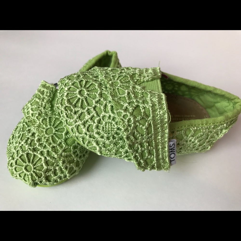 Toms Green Lace Infant Shoes